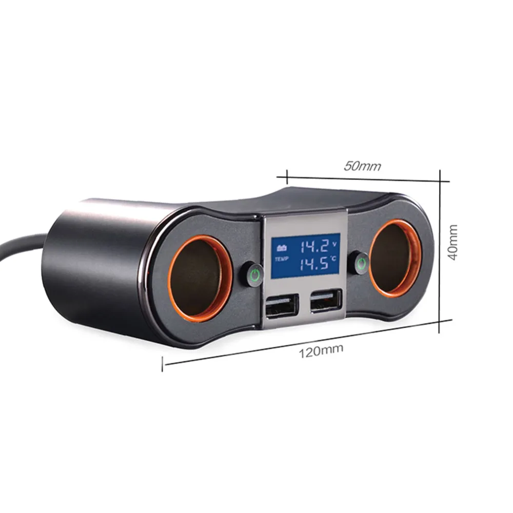 12 V-24 V автомобильного прикуривателя 2 Порты Мощность гнездо Dual USB Зарядное
