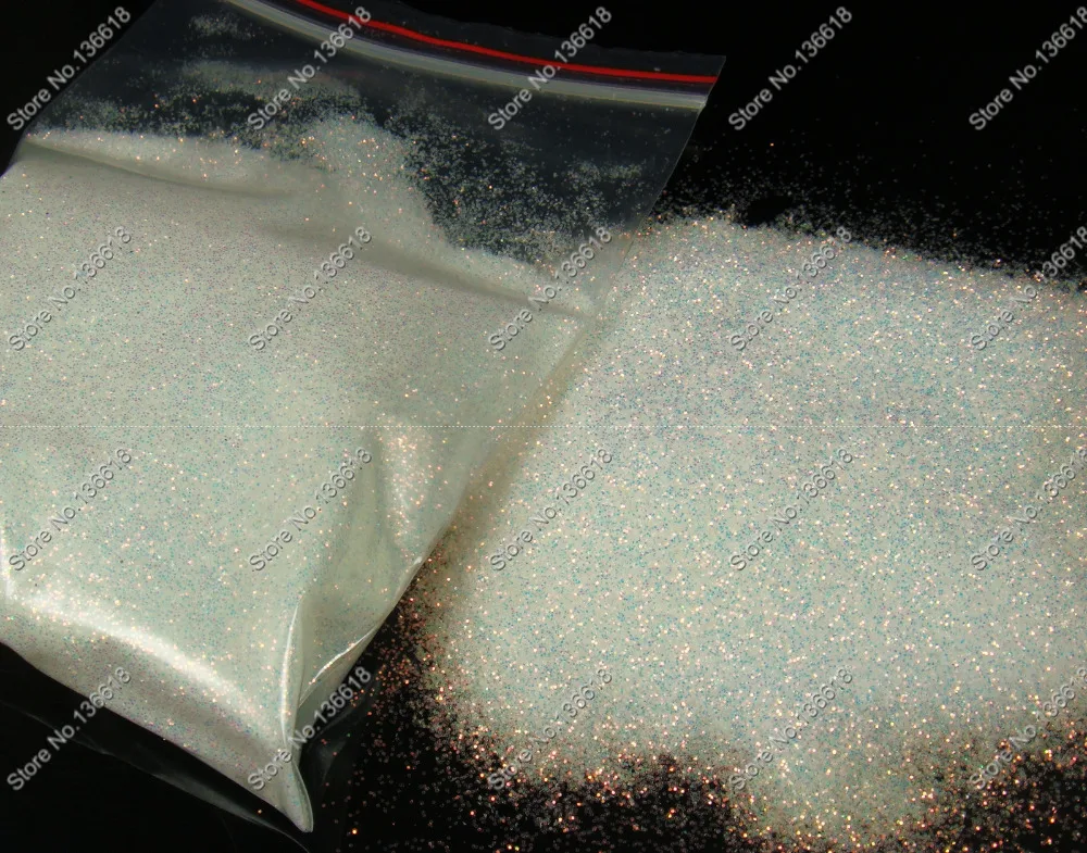50gram 1/96 &quot(0 3 мм) переливчатая Радуга белого цвета с порошком от пыли золотого для