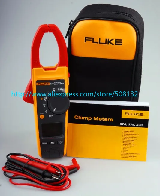 FLUKE 374 True rms AC/DC Токоизмерительные клещи/F374 с бесплатной доставкой|dc clamp|dc clamp meterclamp