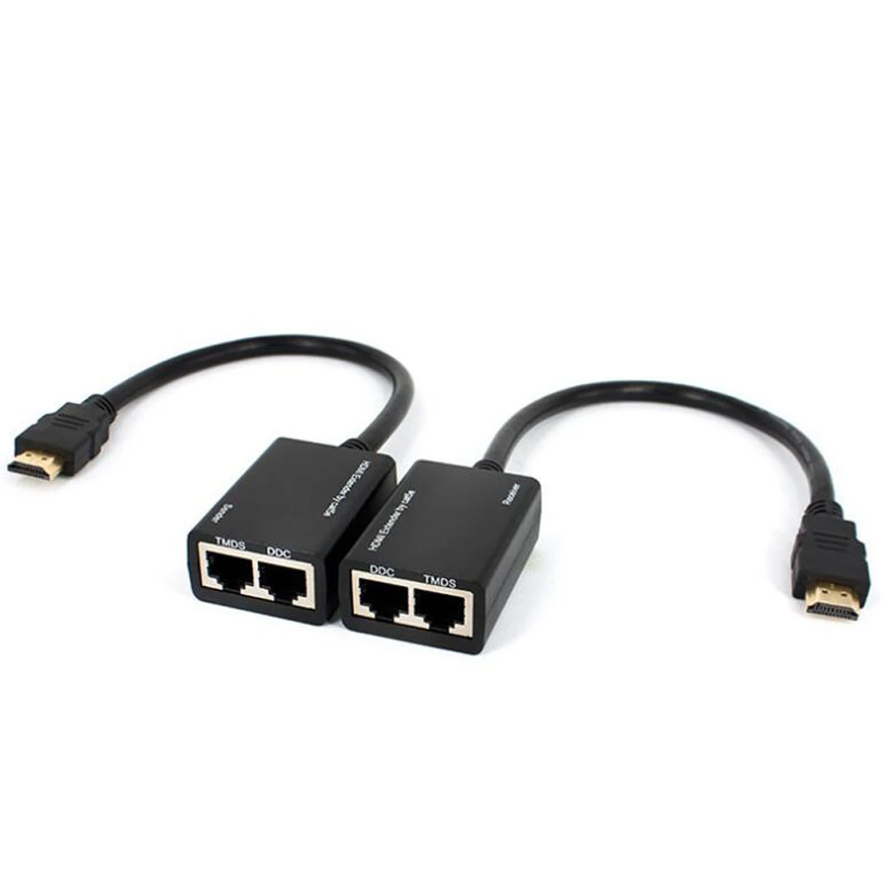 Сетевой кабель TX/RX 30 м CAT6 с ИК передатчиком + приемником для CCTV HDTV DVD 1080P HDMI