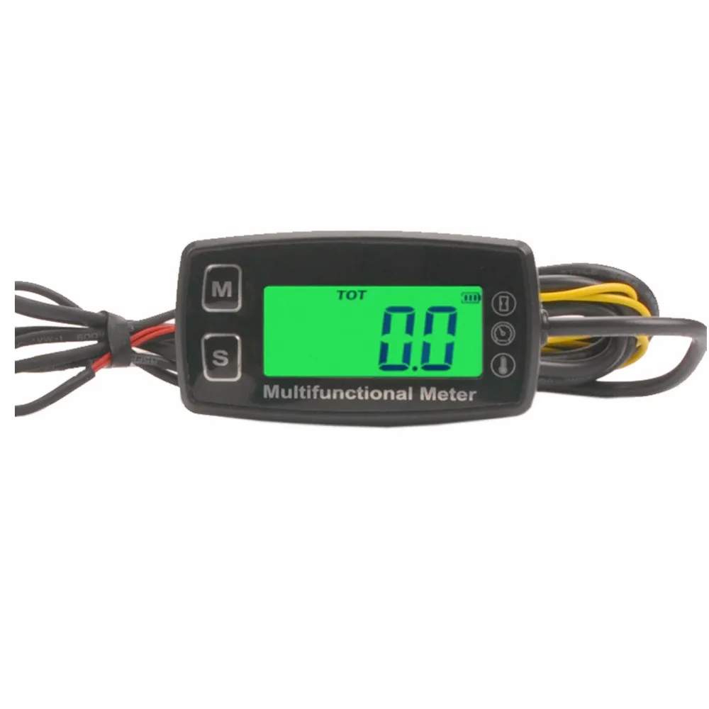 

Digital Tach Hour Meter Theomometer Temp Meter for Gas Engine Motorcycle Marine Jet Ski Buggy SnowblowTractor Pit Bike Paramotor