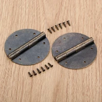 2pcs 60mm antique furniture hinge round wooden box door butt hinge accessories wood box hinges fittings for furniture