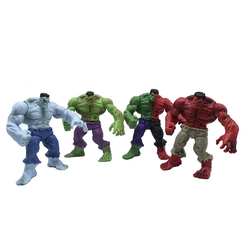 4 шт./лот Marvels Hulk Модель дисплея кукла Фигурка игрушка Красный Зеленый Синий Халк