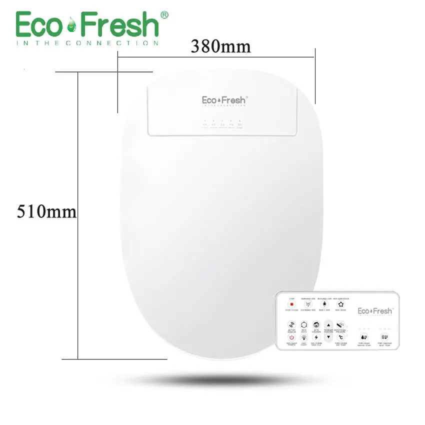 Long size EcoFresh умное сиденье для унитаза, электрическое биде, интеллектуальное биде, тепловая Чистка, сухой массаж, уход за ребенком, женщина, старая - Цвет: Long size