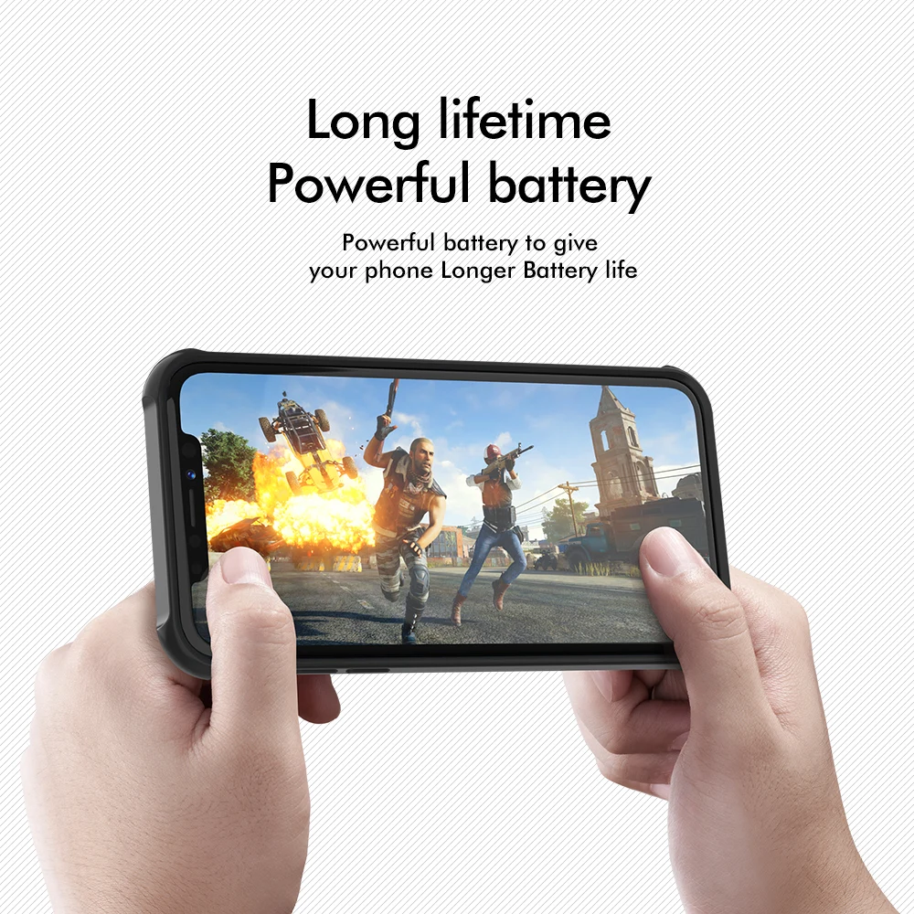 Чехол-аккумулятор LINGCHEN для iPhone X/XS XR 5000/5500 мАч умный чехол с цифровым дисплеем