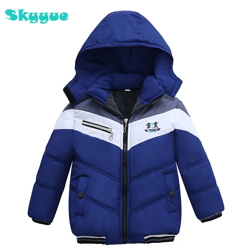 Children's Jackets Coat plus velvet Boys winter Warm cotton Hooded Junior Pakda Kids Winter Jacket Size 2t-5t. | Мать и ребенок