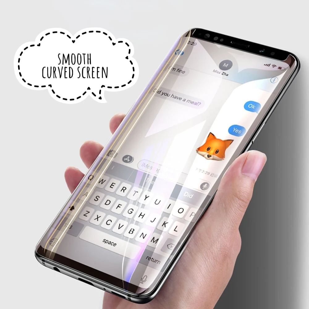 Ультрафиолет Полный Клей закаленное стекло для samsung galaxy Note 9 8 S8 S9 Полное покрытие экрана 6D жидкая защита экрана с УФ-светильник