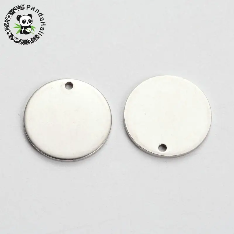 Незакрепленные Кулоны из нержавеющей стали Плоские Круглые цвет 15x1 мм отверстие: