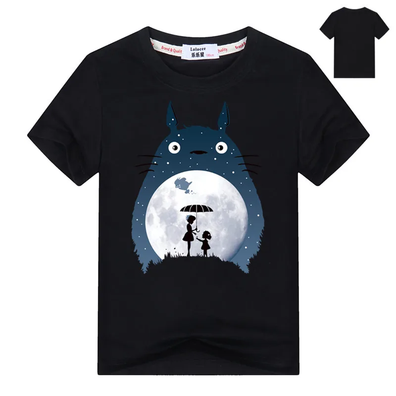 Новая Милая Толстовка totoro для мальчиков, повседневные топы с 3D рисунком в стиле Харадзюку, пуловер с капюшоном для девочек, одежда для студентов - Цвет: black