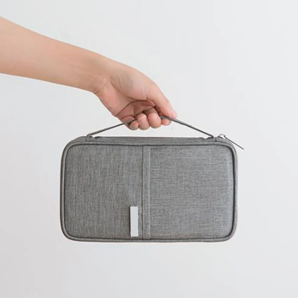 Grey S Мульти-Карманный держатель для карт, паспорта, путешествий, кошелек, Обложка для паспорта, держатель для кредитных карт, посылка для удостоверения личности, хранения документов, Пакет, Пакет карт - Color: Grey S