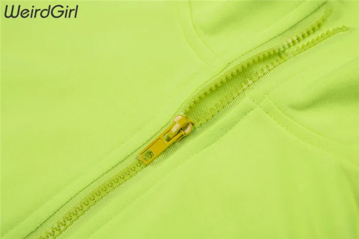 Новая женская однотонная яркая длинная толстовка с высоким воротником на молнии с длинным рукавом повседневная модная кофта