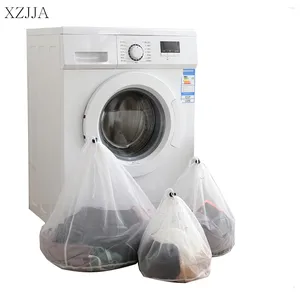 1 шт., белые мешки XZJJA со шнурком для стирки женского бюстгальтера, нижнего белья, нейлоновый чехол мешок-сетка для стирки, защитный чехол для одежды, корзины для стирки