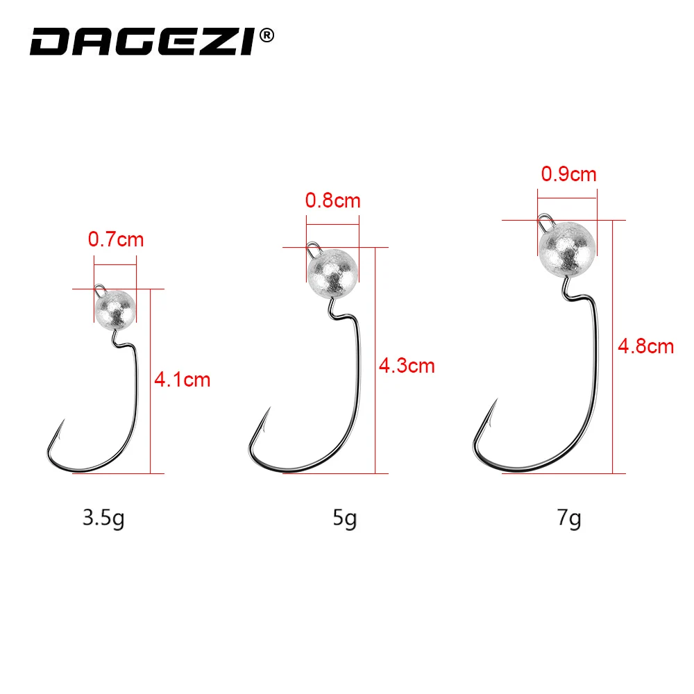 DAGEZI блесна приманка со свинцовым крючок 3.5g/5g/7g 5 шт./лот рыболовный Lead Jig Grank Мягкие