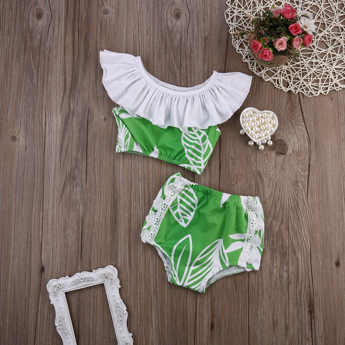 Комплект из двух предметов открытые купальники для маленьких девочек Танкини