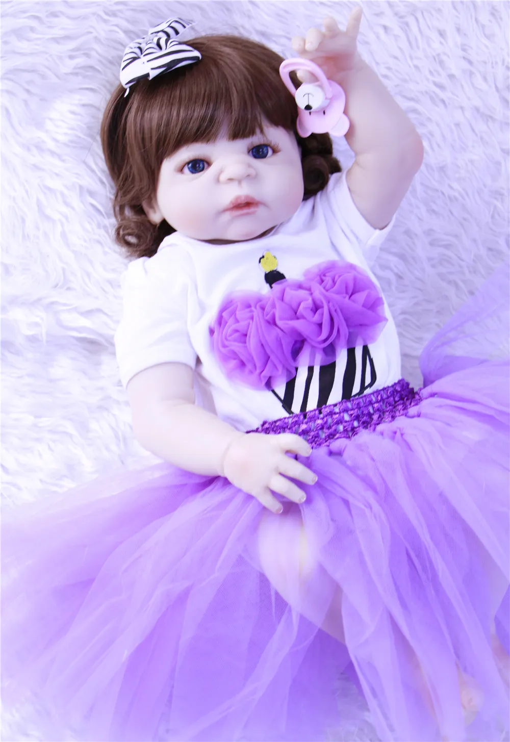 

Кукла реборн силиконовая виниловая, Реалистичная кукла принцесса 55 см для новорожденных, подарок на день рождения, для девочек, игровой дом...