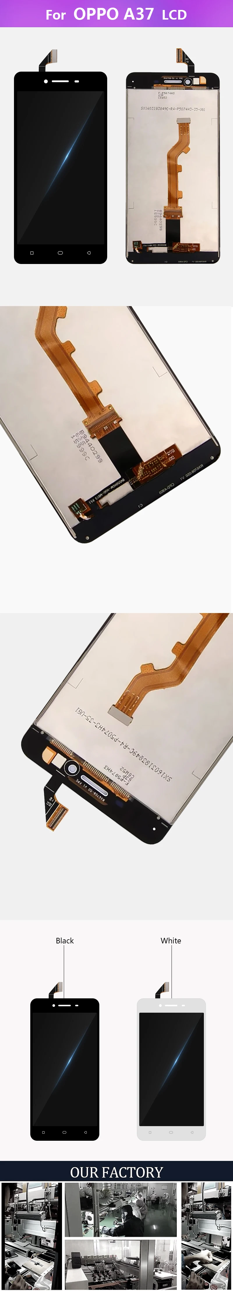AAA Качество для OPPO A37 A37M ЖК сенсорный экран дигитайзер дисплей запасные части для сборки для OPPO A37 дисплей