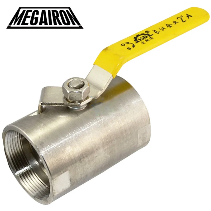 

MEGAIRON BSPT 2" DN50 Female Silk Mouth Wide Type Ball Valve with Vinyl Handle Stainless Steel SS316 1000psi