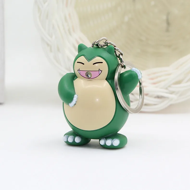 Модная Игра Pokemon Munchlax 3D светодиодный брелок с фонариком и звуком милый аниме Goinfrex мультфильм брелок с игрушкой, подарок для влюбленных