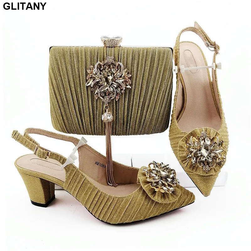 Модная итальянская обувь с сумочкой в комплекте для свадьбы Итальянские женские