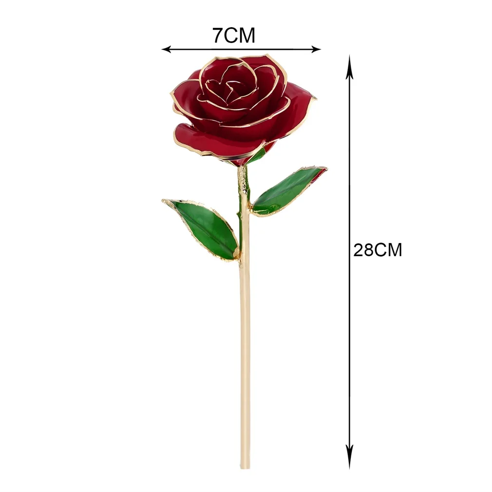 Love Forever Long Stem Золотая фольга Отделка Красная роза цветок лучший подарок на день