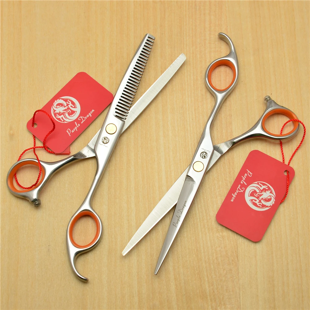 Парикмахерские ножницы 1008Z филировочные фиолетового дракона с прямой ручкой 6 0