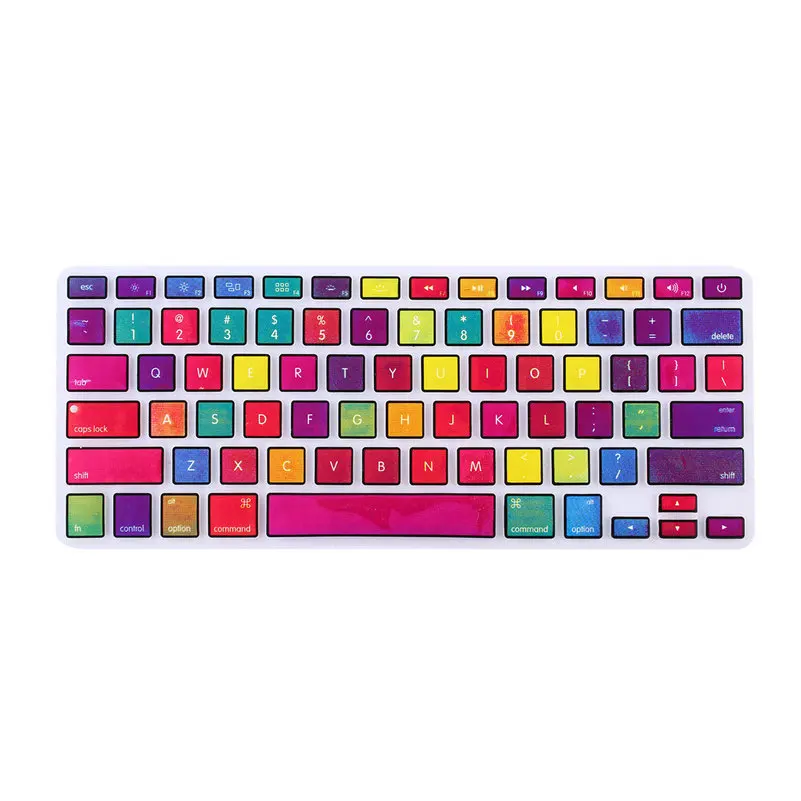 Модная Радужная раскладка клавиатуры США силиконовый чехол для MacBook Pro 13 &quot15&quot 17