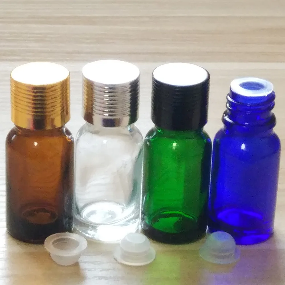 10 мл синие/Янтарные/зеленые/прозрачные стеклянные бутылки с алюминиевыми - Фото №1