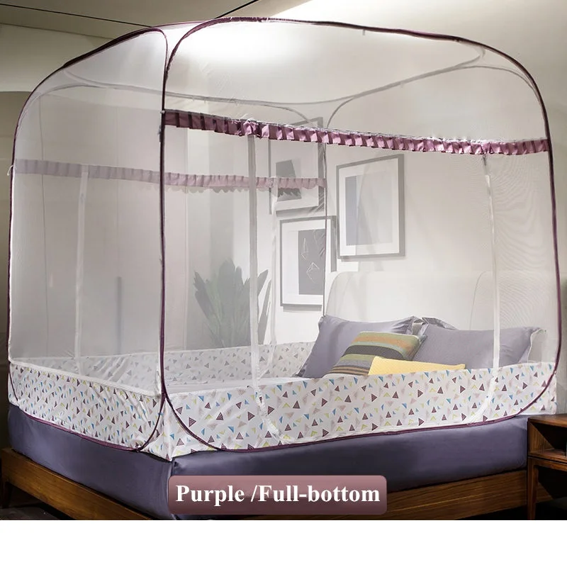 

Creative Mongolian Yurt Mosquito Net Stainless Steel Support Folding Mosquito Net Three-door Square-shaped Top Bedding Net