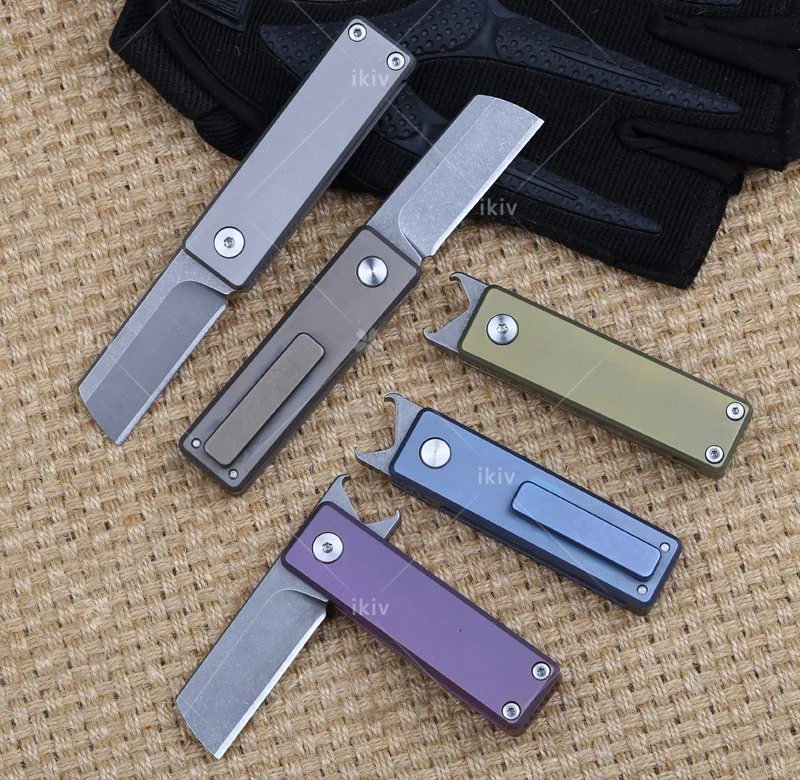 IKIV serge Mini Folding Knife M390 Blade Titanium Handle Tactical Survival Pocket Knives Camping Hunting Key EDC Tool 5 COLOR |