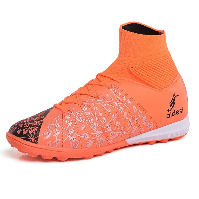 Футбольные футбольные бутсы Futsal ball crampon, детские футбольные бутсы, Крытый газон TF, мужские спортивные ботинки для футбола wo, ботинки для мальчиков, кроссовки - Цвет: Оранжевый