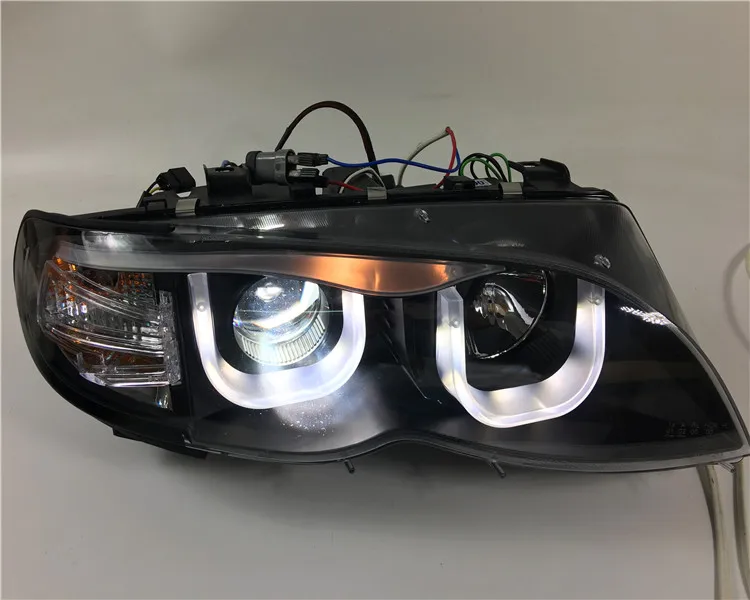 Qirun ангельский глаз + фара в сборе с объективом проектора для BMW 3 серии E46 318i 320i 323i