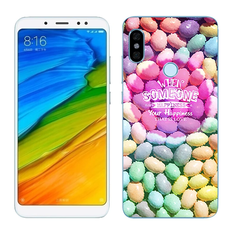 Чехол для Redmi Note 5 Pro 64 ГБ силиконовая задняя крышка окрашенные бобы Xiaomi Prime Global 99