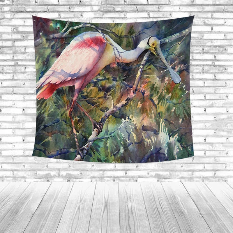 Parrot Tapestry Wall Art Tapestries Tropical Beach Towel Butterfly Water duck Home Decor Picnic Mat Yard Bedspread Table Cloth | Дом и сад