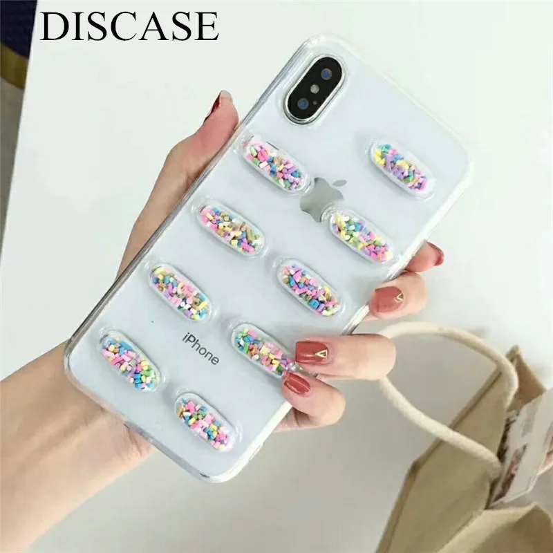 Чехол DIS мягкий ТПУ чехол для телефона iphone XS XR Max X 6 S 7 8 plus модный забавный 3D Pill Character