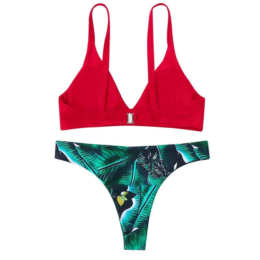 Женский купальный костюм maillot de bain набор бикини с высокой талией и принтом 2019 |