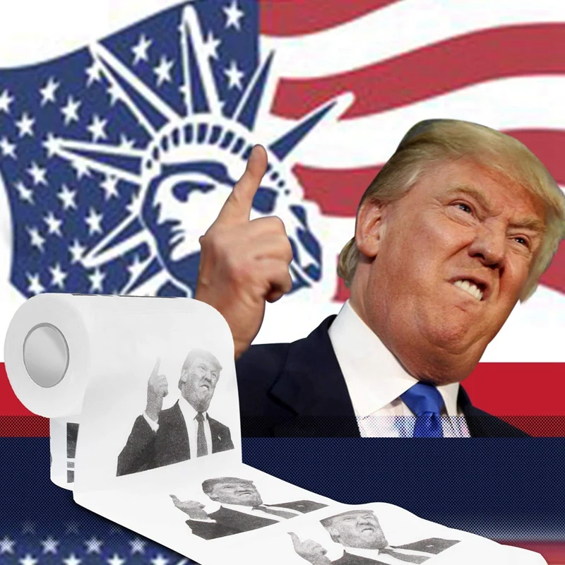Дональд Трамп туалетная бумага-Пальчиковый набор из 2 рулонов-новинка розыгрыш