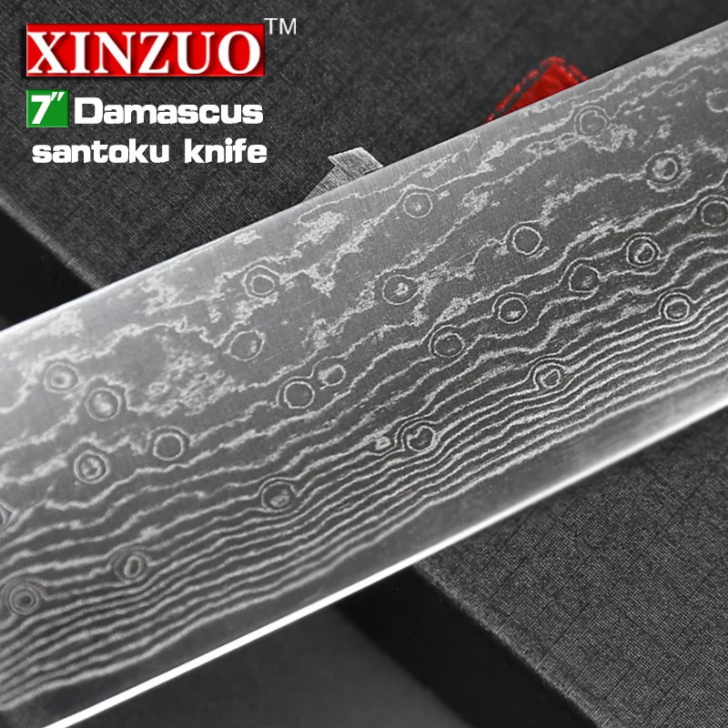 XINZUO 7 inch Santoku Knife Japanese Chef Knives VG10 Damascus Steel Kitchen Sharp Stainless Slicing | Дом и сад