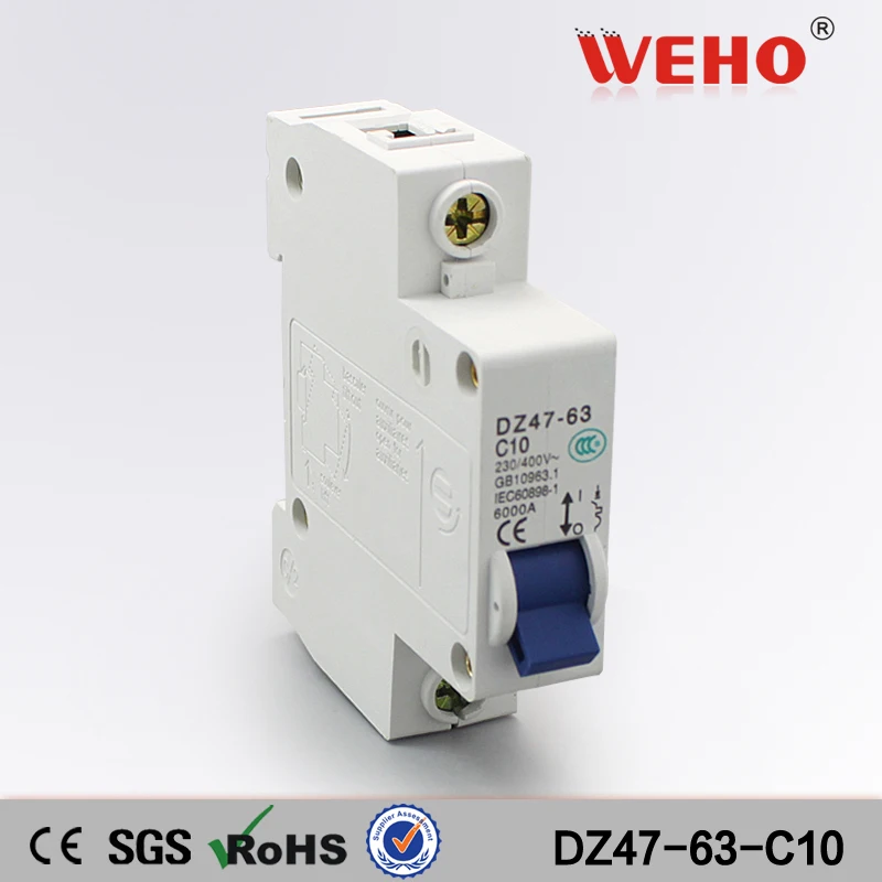 DZ47 63 C10 Китай онлайн продажа дешевой цене типа 10A Mcb 1 фаза Мини автомат защити