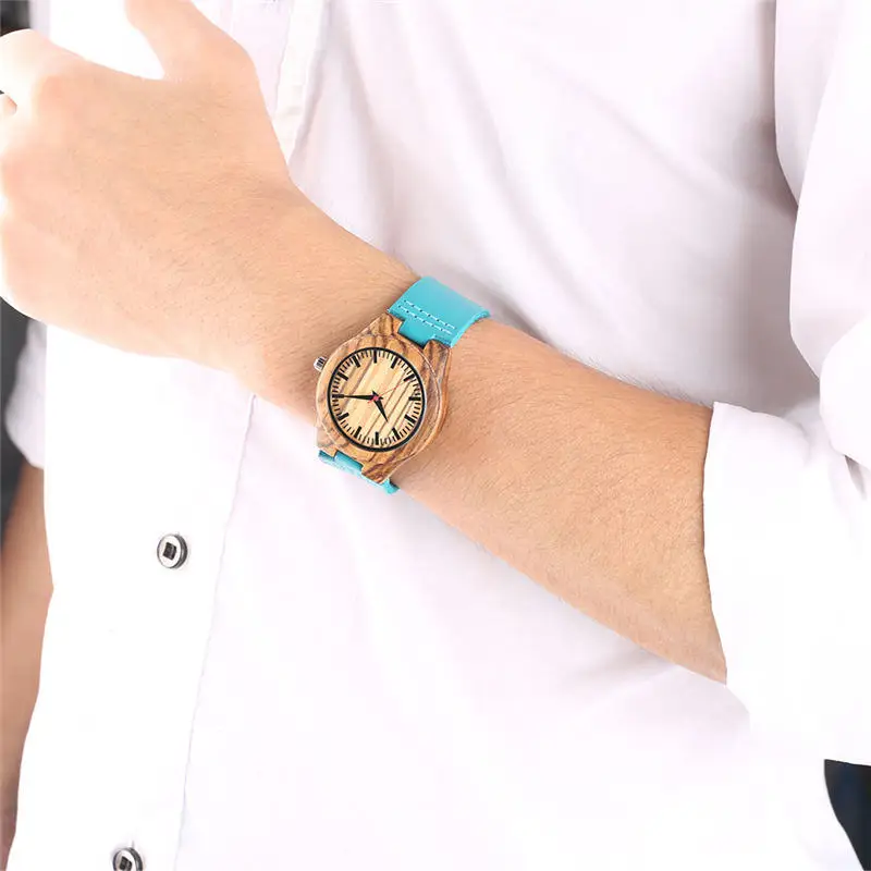

Retro Wooden Watch Natural Bamboo Genuine Leather Band Quartz Wristwatch Gift relogio feminino 2019 New Arrival montre couple