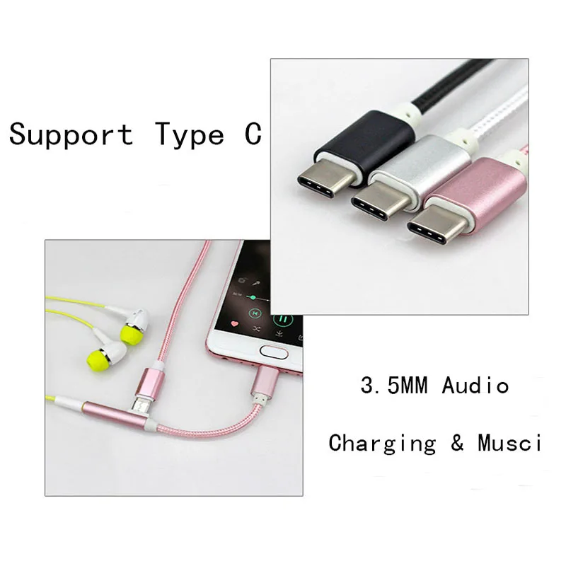Thbelieve Тип C до 3 5 ММ Наушники Кабель-адаптер 2 в 1 usb-c Переходник USB удлинитель мм