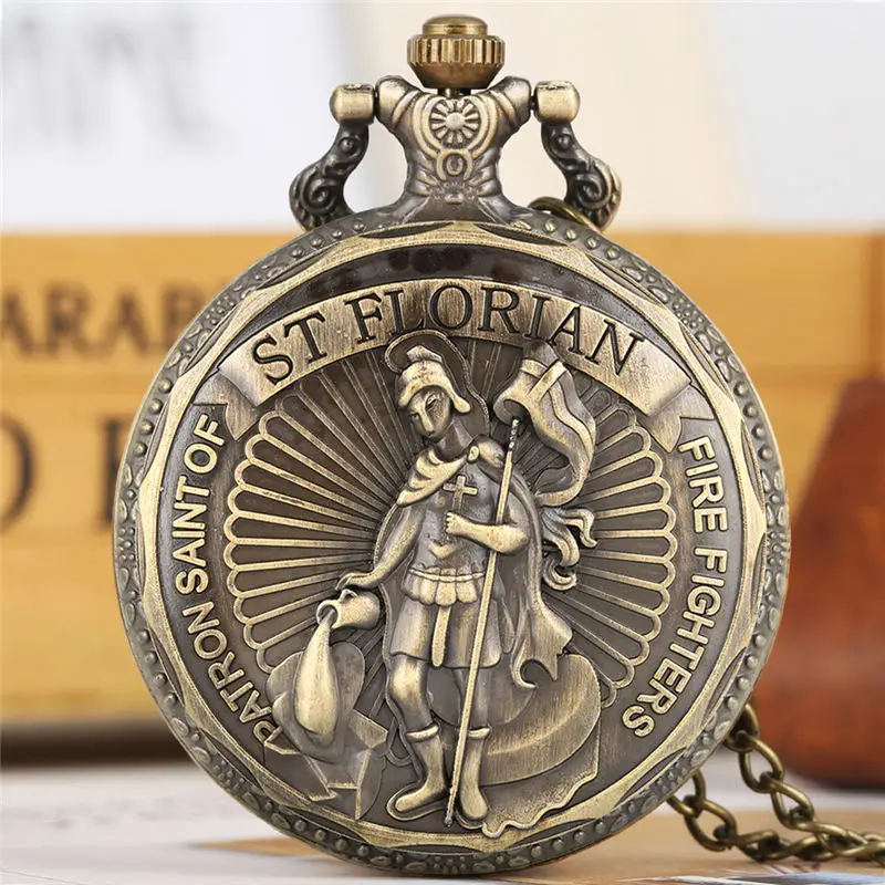 YISUYA FOB часы пожарные Defensor Sankt Florian кварцевые аналоговые карманные часы с цепочкой винтажный подарок унисекс relogio de bolso