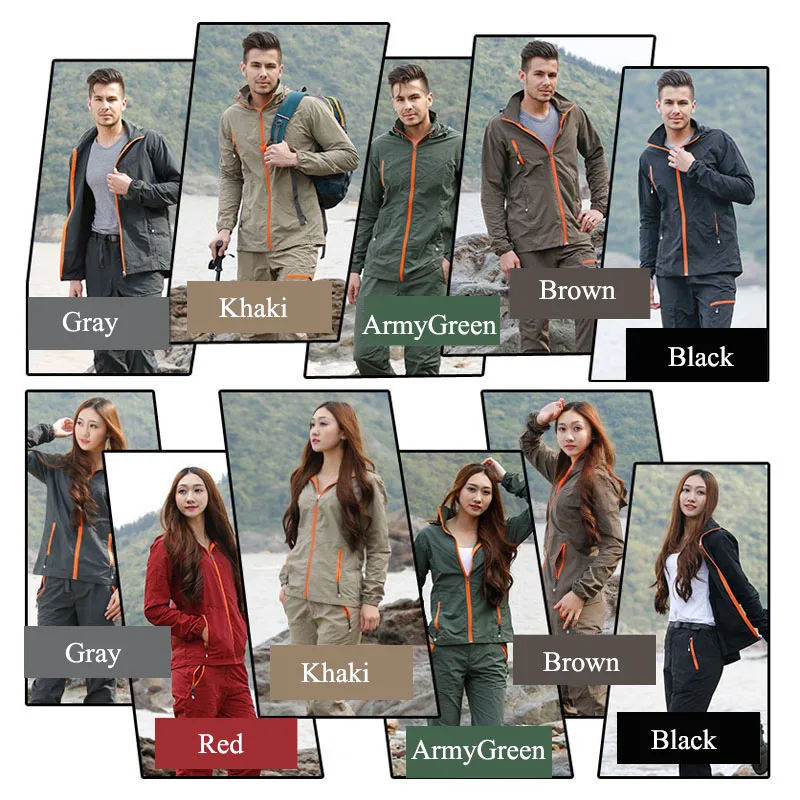 Комплект одежды для походов и уличная спортивная одежда мужчин женщин летний