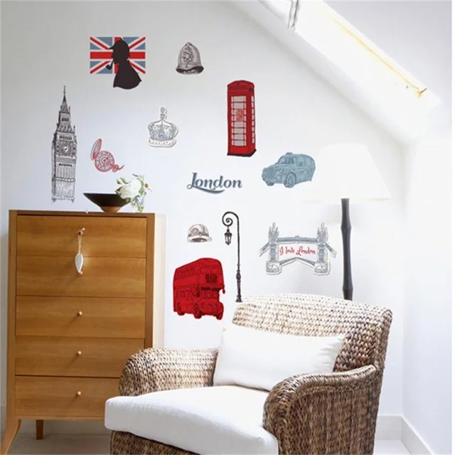 & 3d Лондон Маяк башня Спальня наклейки для стены в гостиной украшения дома Пейзаж