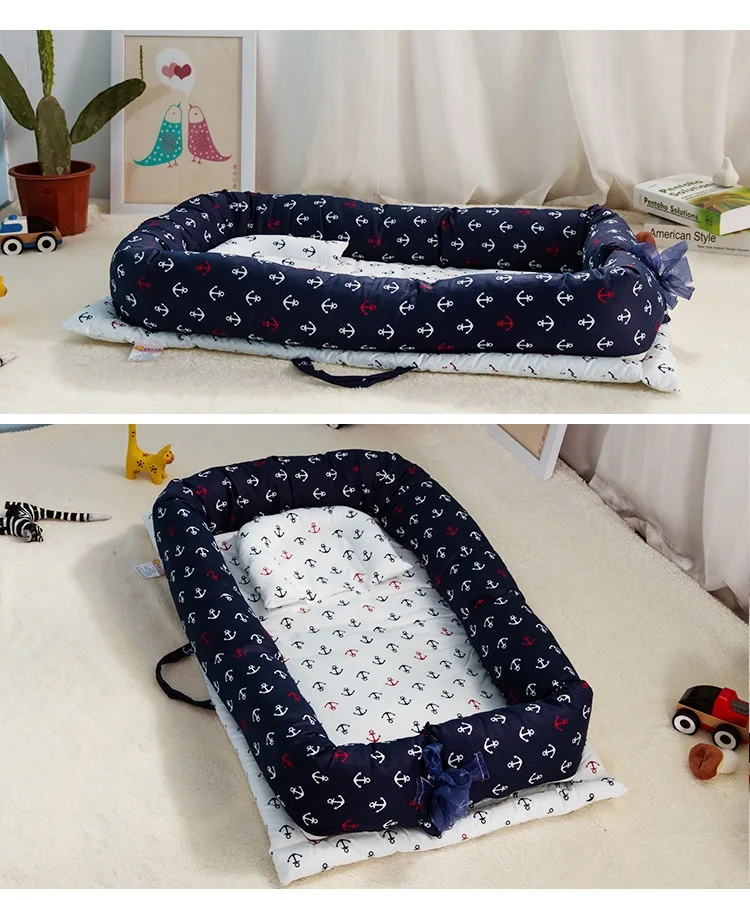 90*55 см переносная детская бионическая кровать колыбель из хлопка люлька бампер - Фото №1