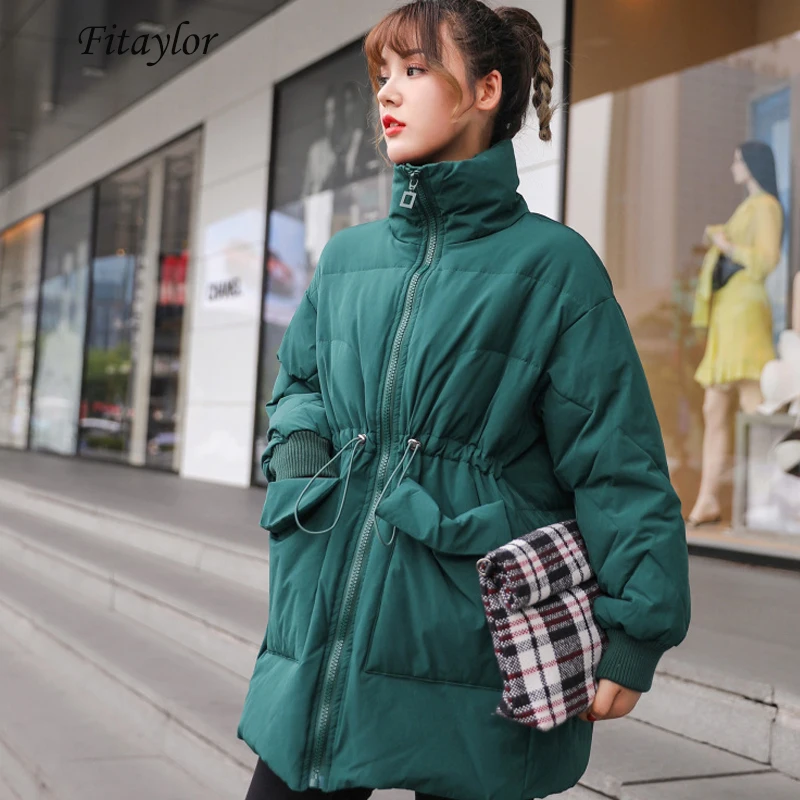 Женская парка на белом утином пуху Fitaylor свободная повседневная теплая куртка с