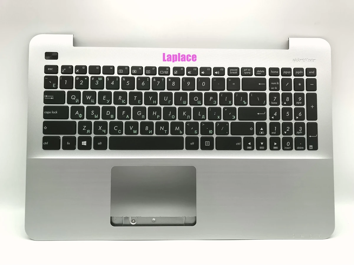 Новая русская клавиатура для Asus X555LA X555LB X555LD X555LJ X555LI X555LF X555LP Серебристая Подставка