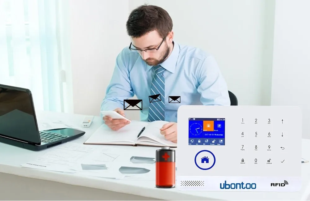 Ubontoo англо-рус ES PL DE FR IT переключаемый Беспроводной домашней безопасности WI-FI GSM GPRS GSM сигнализация системы приложение Дистанционное Управление RFID Arm/