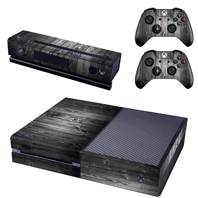 Черный деревянный зерна для Microsoft Xbox One консоль игра наклейка крышка виниловые