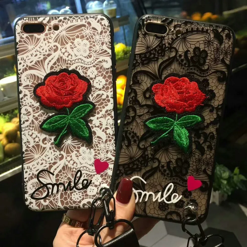 Модный сексуальный чехол для телефона с 3D розами Apple iPhone 7 6 S 8 7Plus X XR XS Max Plus