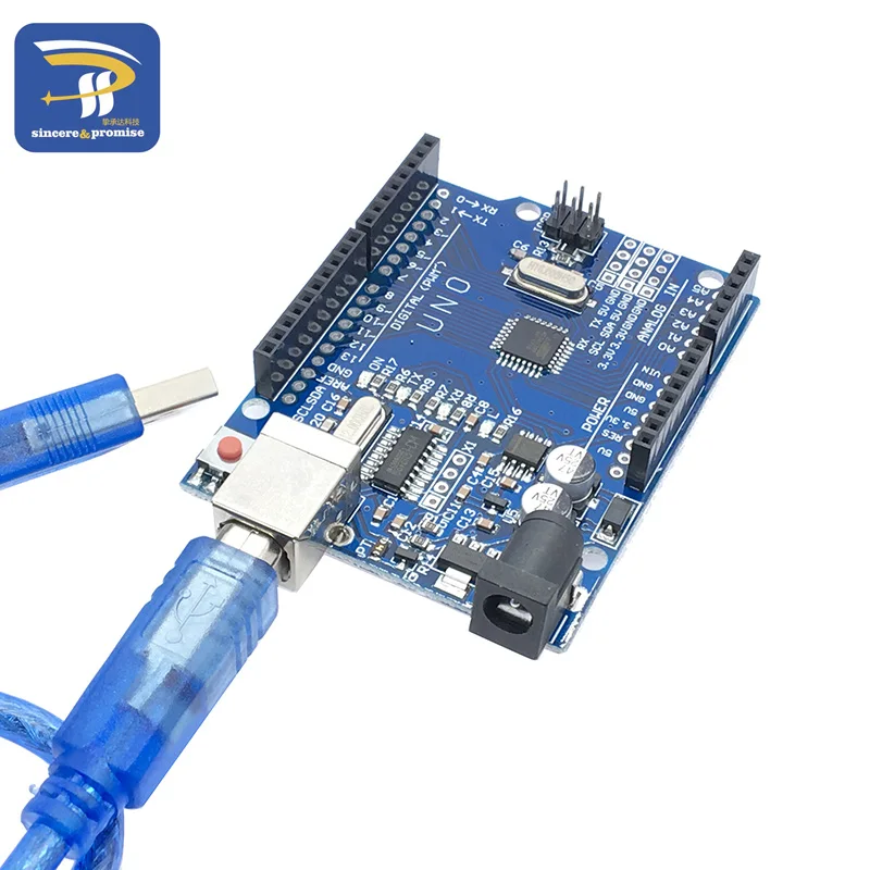 Один набор UNO R3(CH340G) MEGA328P для Arduino UNO R3 с корпусом USB кабель ATMEGA328P-AU макетной платы